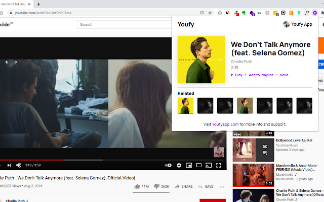 Youfy YouTube to Spotify  from Chrome web store to be run with OffiDocs Chromium online
