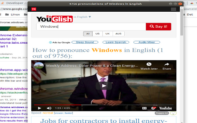 Youglish Video Search  from Chrome web store to be run with OffiDocs Chromium online