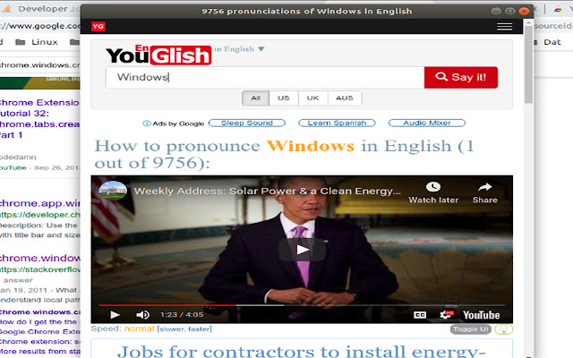 Youglish Video Search ze sklepu internetowego Chrome do uruchomienia z OffiDocs Chromium online