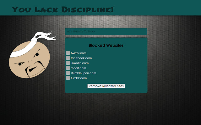 You Lack Discipline!  from Chrome web store to be run with OffiDocs Chromium online
