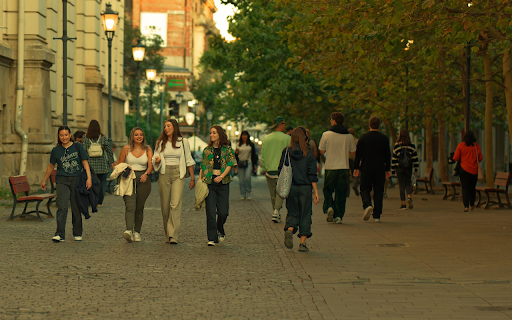 Young people on the street  from Chrome web store to be run with OffiDocs Chromium online