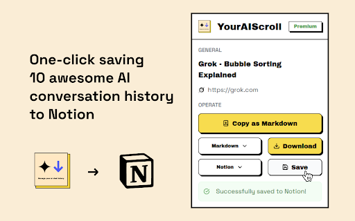 YourAIScroll AI Chat History Exporter  from Chrome web store to be run with OffiDocs Chromium online