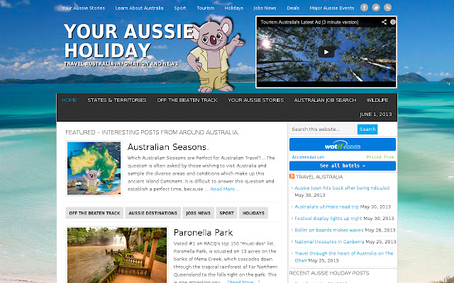 Your Aussie Holiday  from Chrome web store to be run with OffiDocs Chromium online