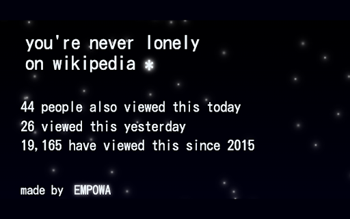 youre never lonely on wikipedia  from Chrome web store to be run with OffiDocs Chromium online