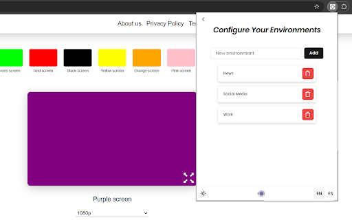 Your Environments  from Chrome web store to be run with OffiDocs Chromium online