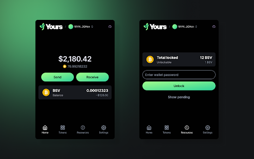 Yours Wallet  from Chrome web store to be run with OffiDocs Chromium online