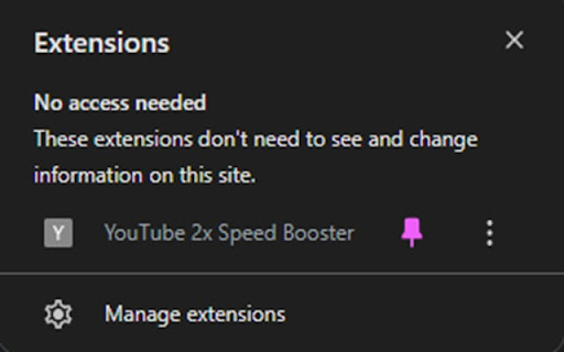 YouTube 2x Speed Booster  from Chrome web store to be run with OffiDocs Chromium online