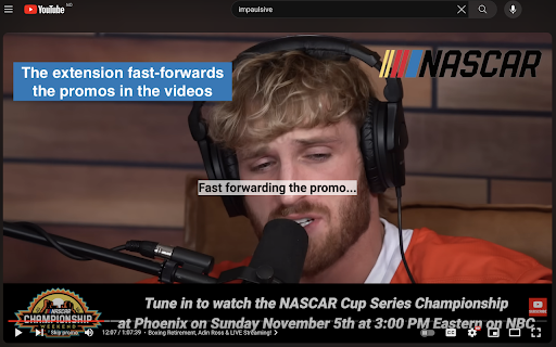 Youtube ad fast forwarder  from Chrome web store to be run with OffiDocs Chromium online