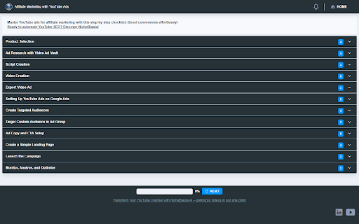 YouTube Ads for Affiliates (Simple Checklist)  from Chrome web store to be run with OffiDocs Chromium online