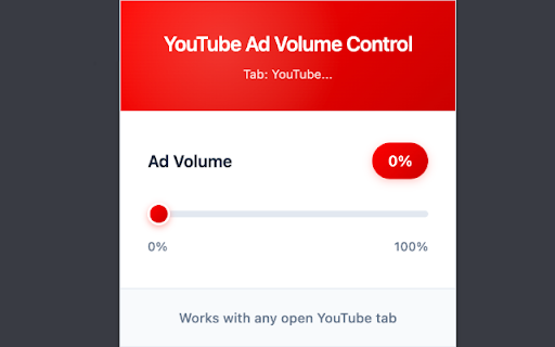 YouTube Ad Volume Controller  from Chrome web store to be run with OffiDocs Chromium online