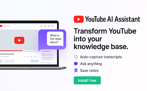 YouTube AI Assistant Sessionat  from Chrome web store to be run with OffiDocs Chromium online