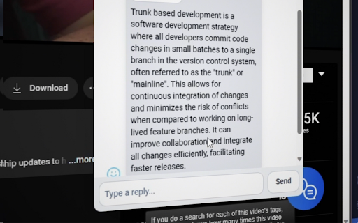 YouTubeAIChat  from Chrome web store to be run with OffiDocs Chromium online