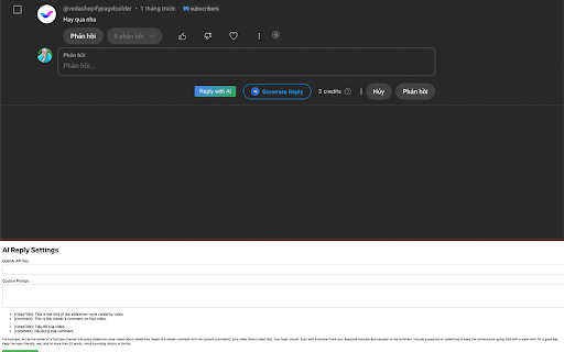 YouTube AI Reply  from Chrome web store to be run with OffiDocs Chromium online