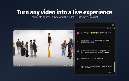 Youtube aLive Read comments like a live chat  from Chrome web store to be run with OffiDocs Chromium online