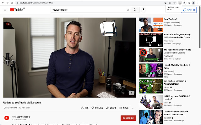YouTube Analytics  from Chrome web store to be run with OffiDocs Chromium online