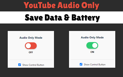 YouTube Audio Only | Save Data  Battery  from Chrome web store to be run with OffiDocs Chromium online