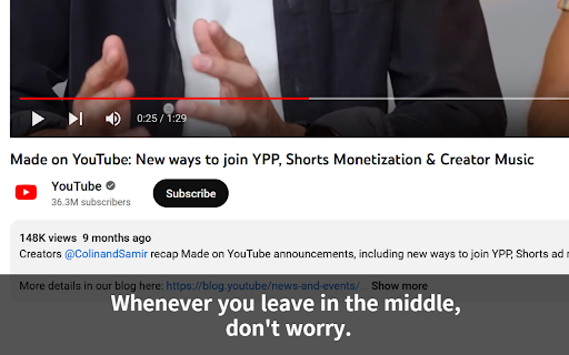 Youtube auto bookmark  from Chrome web store to be run with OffiDocs Chromium online