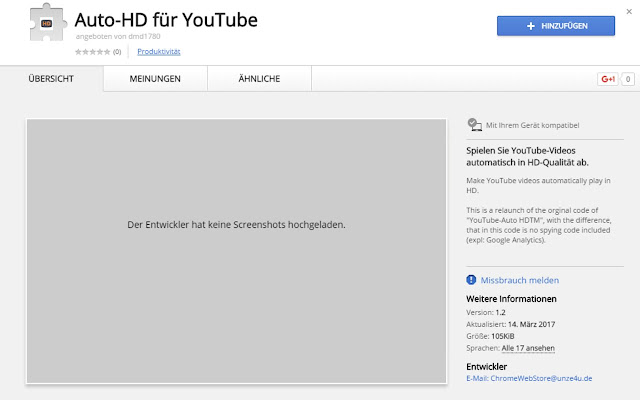 YouTube Auto HD  from Chrome web store to be run with OffiDocs Chromium online
