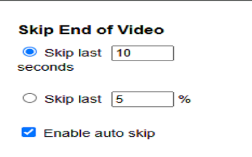 YouTube Auto Skip End  from Chrome web store to be run with OffiDocs Chromium online