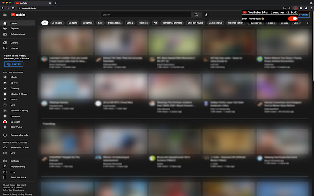 YouTube Blur de Chrome web store se ejecutará con OffiDocs Chromium en línea