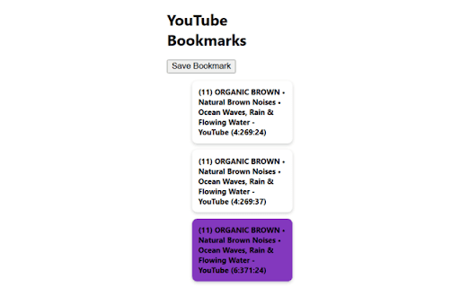 YouTube Bookmark Manager  from Chrome web store to be run with OffiDocs Chromium online