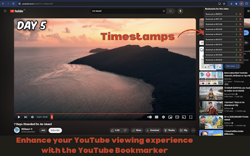 YouTube Bookmarks  from Chrome web store to be run with OffiDocs Chromium online