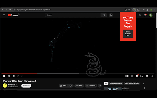 YouTube Bottom Bar Toggle  from Chrome web store to be run with OffiDocs Chromium online