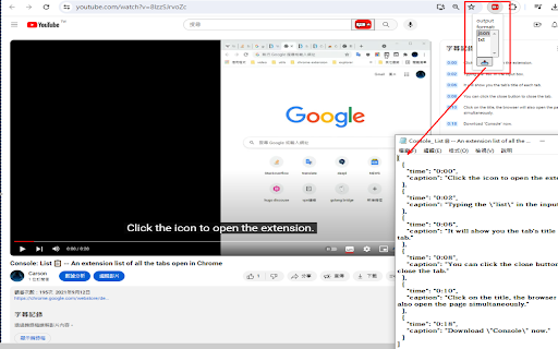 YouTube Caption Downloader  from Chrome web store to be run with OffiDocs Chromium online