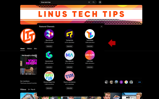YouTube Channels Tab Alternative  from Chrome web store to be run with OffiDocs Chromium online