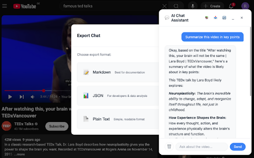 YouTube Chat Assistant (Smart Edition)  from Chrome web store to be run with OffiDocs Chromium online
