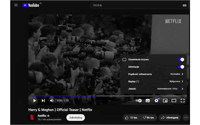 Youtube Colorful Scheme  from Chrome web store to be run with OffiDocs Chromium online