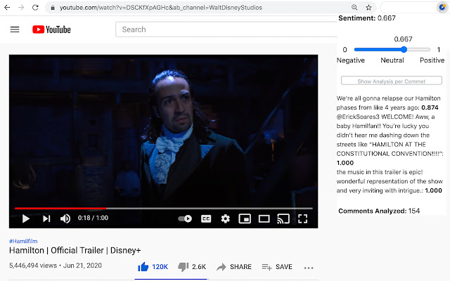 YouTube Comments Analyzer  from Chrome web store to be run with OffiDocs Chromium online