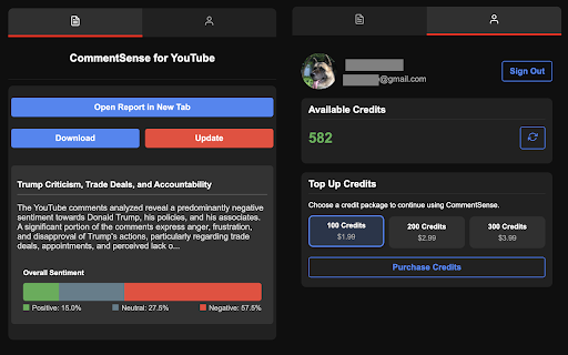 YouTube CommentSense  from Chrome web store to be run with OffiDocs Chromium online
