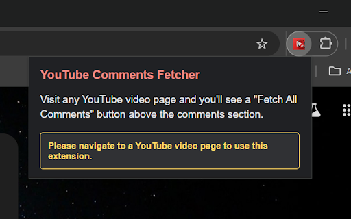 YouTube Comments Fetcher  from Chrome web store to be run with OffiDocs Chromium online