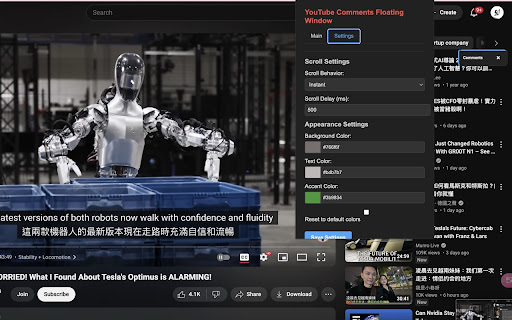 YouTube Comments Floating Window  from Chrome web store to be run with OffiDocs Chromium online