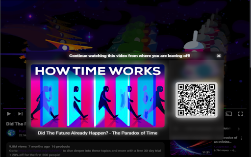 YouTube ContinueOn  from Chrome web store to be run with OffiDocs Chromium online