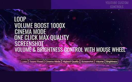 YouTube Custom Controls  from Chrome web store to be run with OffiDocs Chromium online