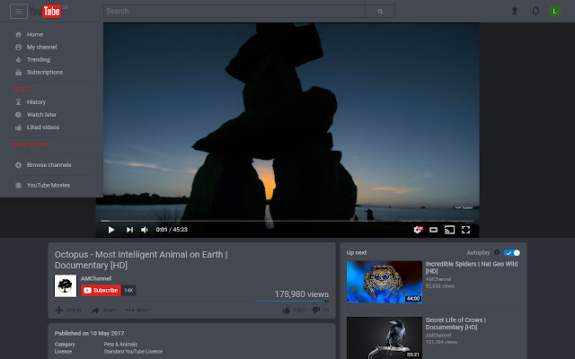 YouTube™ Dark  from Chrome web store to be run with OffiDocs Chromium online
