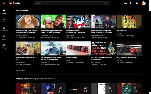 YouTube Dark by MidSpike.Com  from Chrome web store to be run with OffiDocs Chromium online