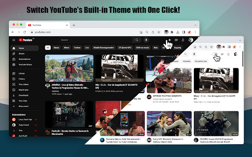 YouTube Dark Light Theme Switcher  from Chrome web store to be run with OffiDocs Chromium online