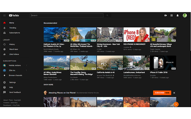 Youtube Dark Mode Themes  from Chrome web store to be run with OffiDocs Chromium online