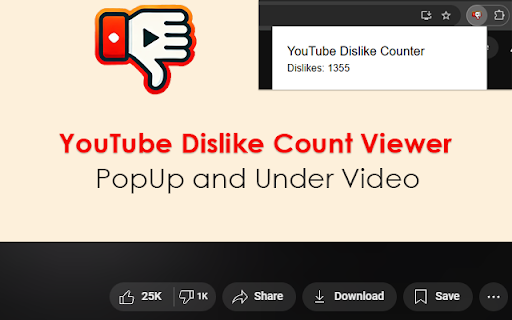 YouTube Dislike Count Viewer  from Chrome web store to be run with OffiDocs Chromium online