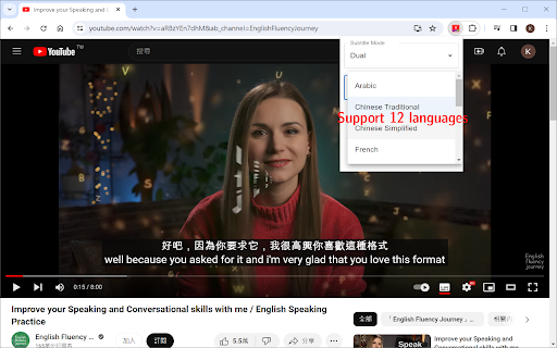 YouTube Double Subtitle  from Chrome web store to be run with OffiDocs Chromium online