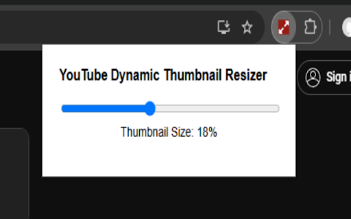 YouTube Dynamic Thumbnail Resizer  from Chrome web store to be run with OffiDocs Chromium online