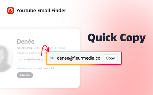 YouTube Email Finder for Instant Influencer Contact Info  from Chrome web store to be run with OffiDocs Chromium online