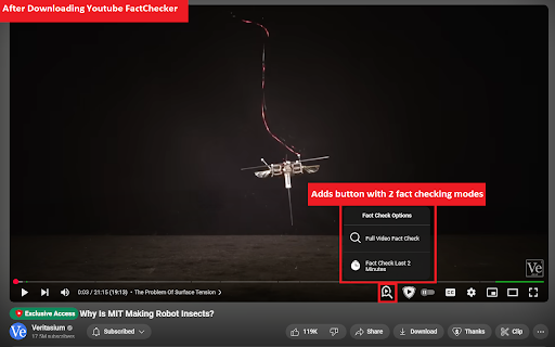 Youtube FactCheck  from Chrome web store to be run with OffiDocs Chromium online