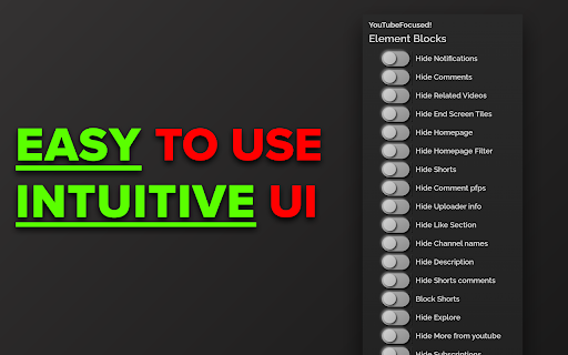 YouTubeFocused  from Chrome web store to be run with OffiDocs Chromium online