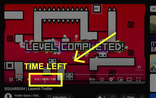 YouTube  Google Drive Videos Remaining Time  Playback Duration Left  from Chrome web store to be run with OffiDocs Chromium online