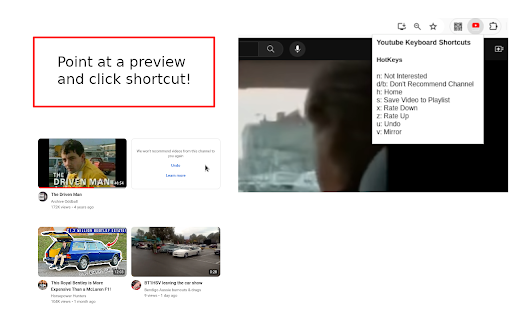 Youtube Keyboard Shortcuts  from Chrome web store to be run with OffiDocs Chromium online