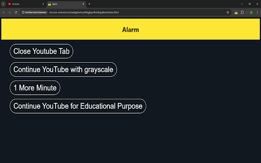 YouTube Limits Extension  from Chrome web store to be run with OffiDocs Chromium online